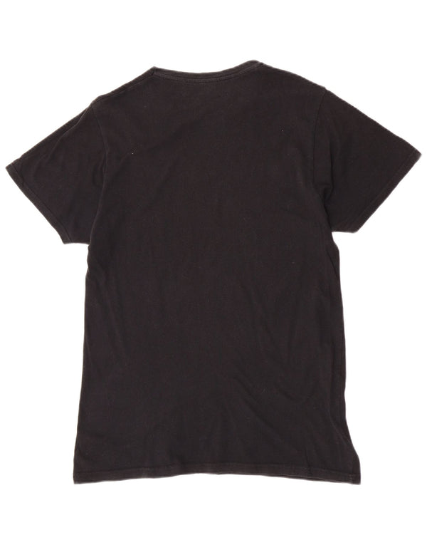 Pull & Bear Herre grafisk T-shirt Top Medium Sort