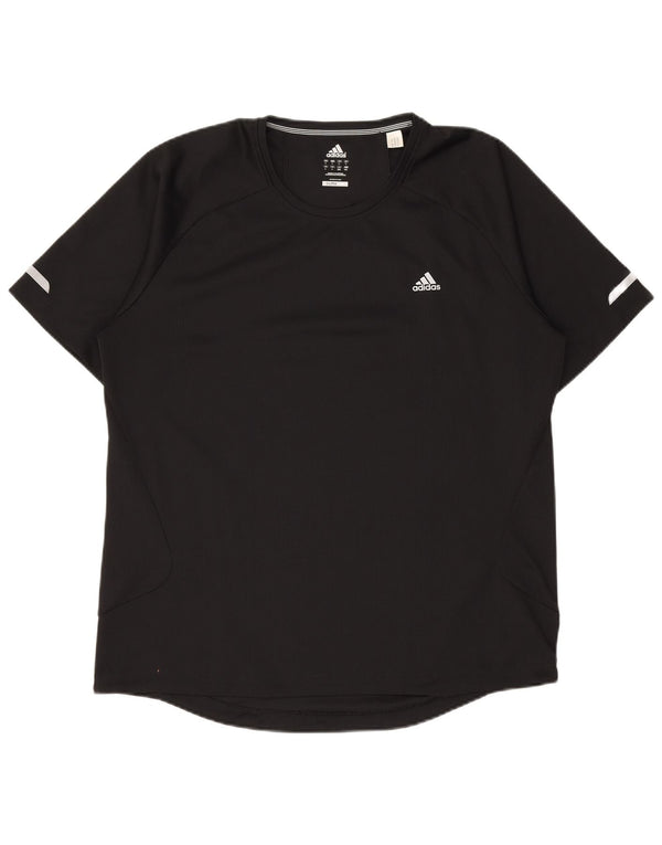 ADIDAS Herre Climalite T-Shirt Top Stor Sort Polyester