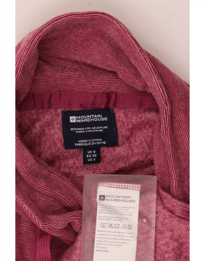 Mountain Warehouse Dame Fleece Jumper UK 8 Small Pink Pinstripe Polyester
