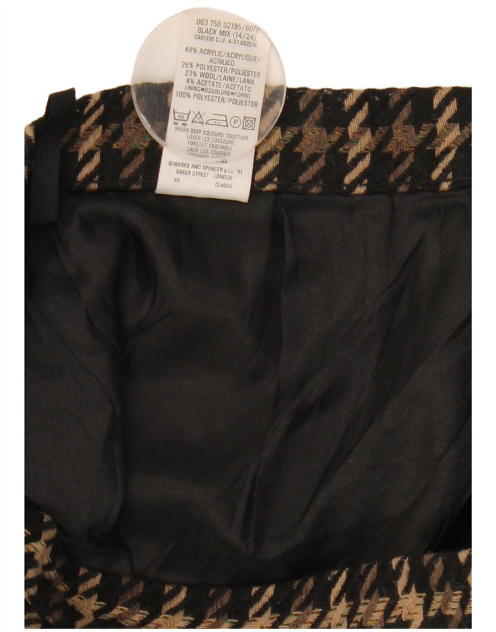 Marks & Spencer Pencil Nederdel til kvinder UK 14 Medium W28 Brun ternet akryl