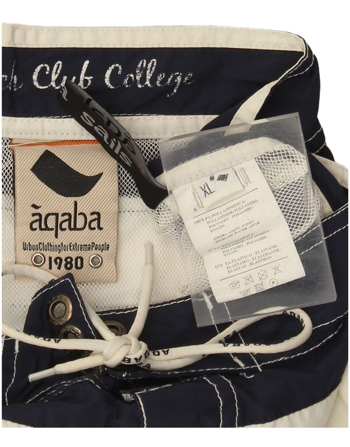 VINTAGE Badeshorts til mænd XL Hvid Colourblock