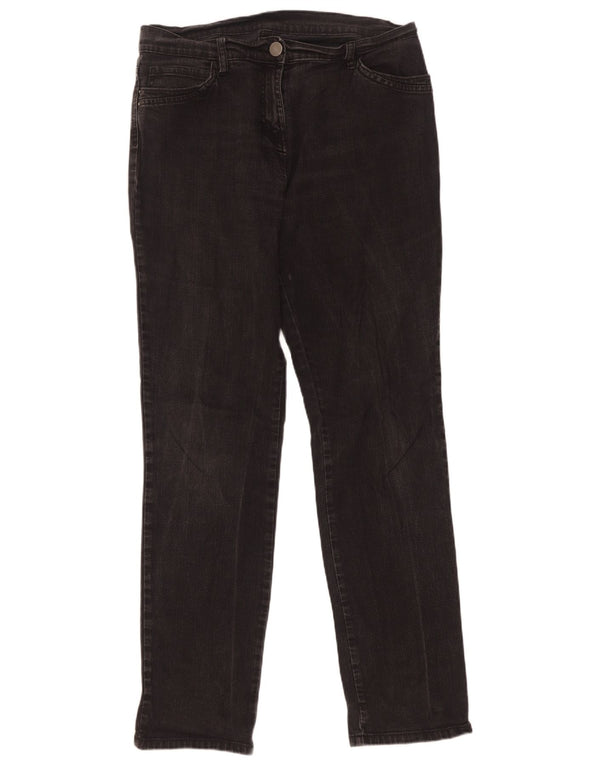 Marks & Spencer Dame Slim Jeans UK 14 Large W32 L32 Black Bomuld