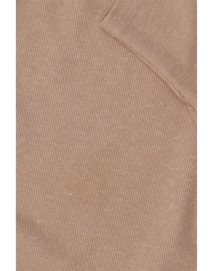 Topshop Womens Crop T-Shirt Top UK 10 Small Beige Polyester