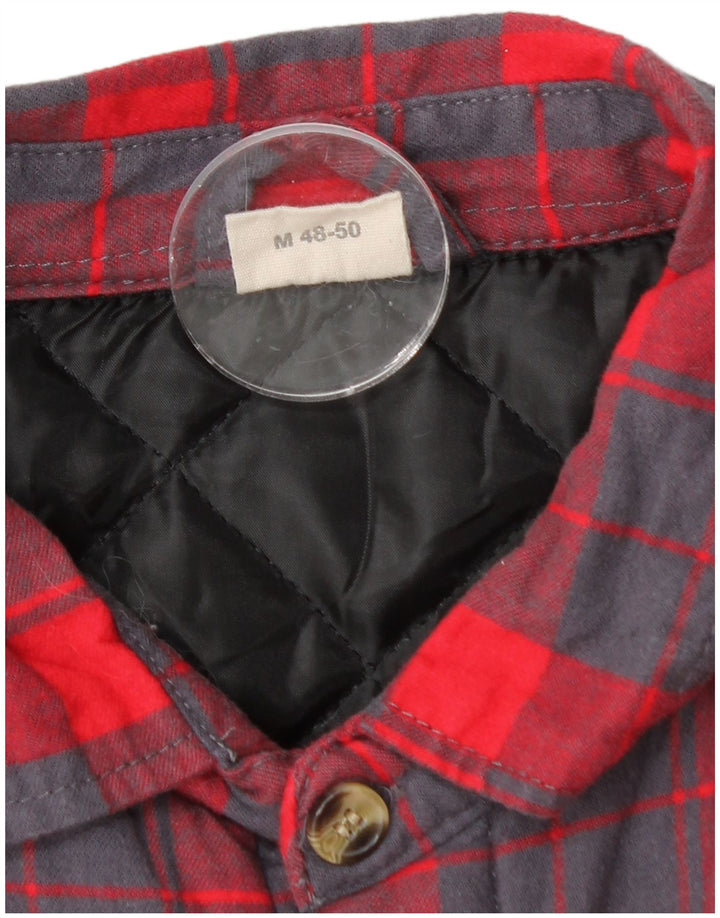 Vintage herre skovhugger flannel skjorte IT 48/50 Medium rød ternet bomuld
