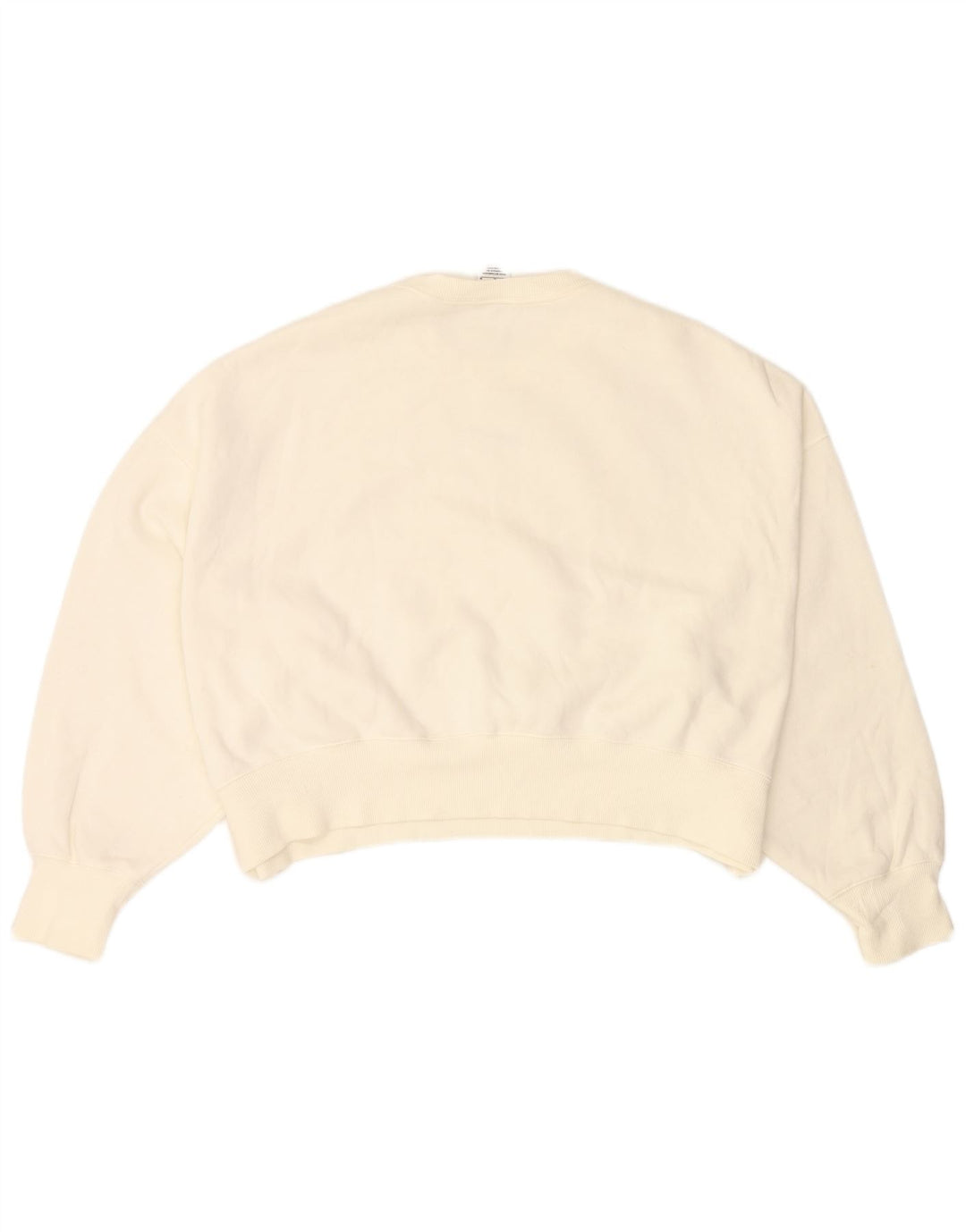 NIKE Womens Crop Oversized Sweatshirt Jumper UK 14 Medium White Bomuld