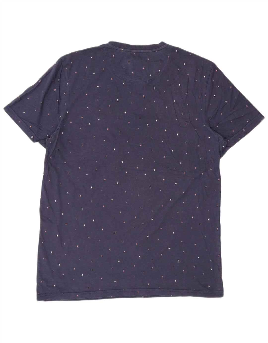 Lyle & Scott Herre T-shirt Top Stor Marineblå Flecked Bomuld
