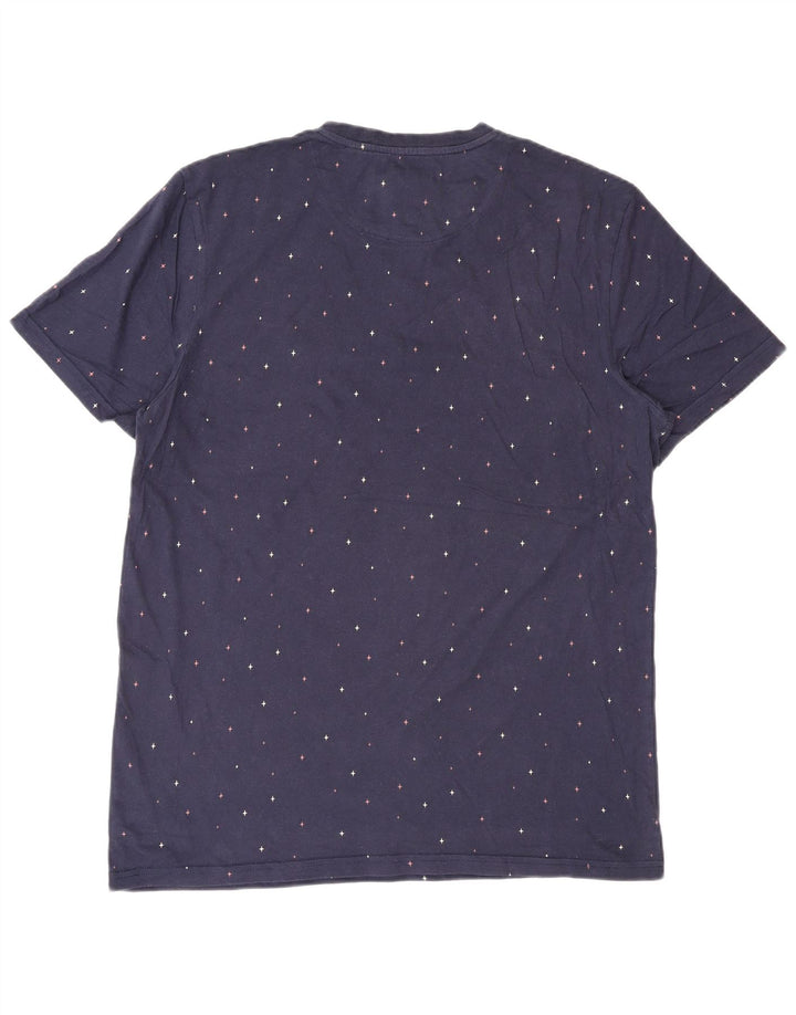 Lyle & Scott Herre T-shirt Top Stor Marineblå Flecked Bomuld