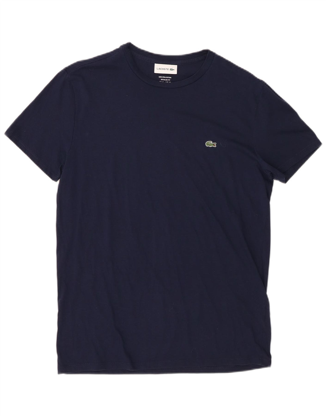 Lacoste Herre Regular Fit T-shirt Top Størrelse 4 Medium Marineblå Bomuld