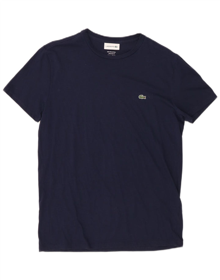 Lacoste Herre Regular Fit T-shirt Top Størrelse 4 Medium Marineblå Bomuld