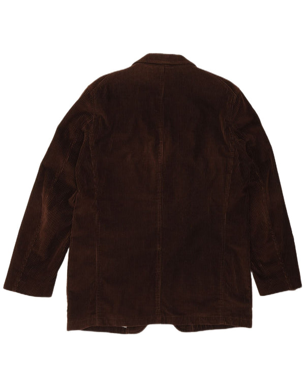 Daniel Hechter Herre 3-knaps Corduroy Blazer-jakke EU 52 XL Brun Bomuld