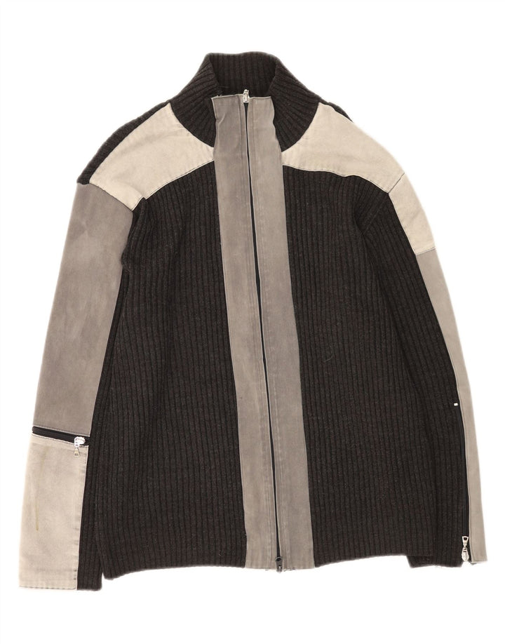 Sasch Herre Cardigan Sweater XL Grå Colourblock Akryl