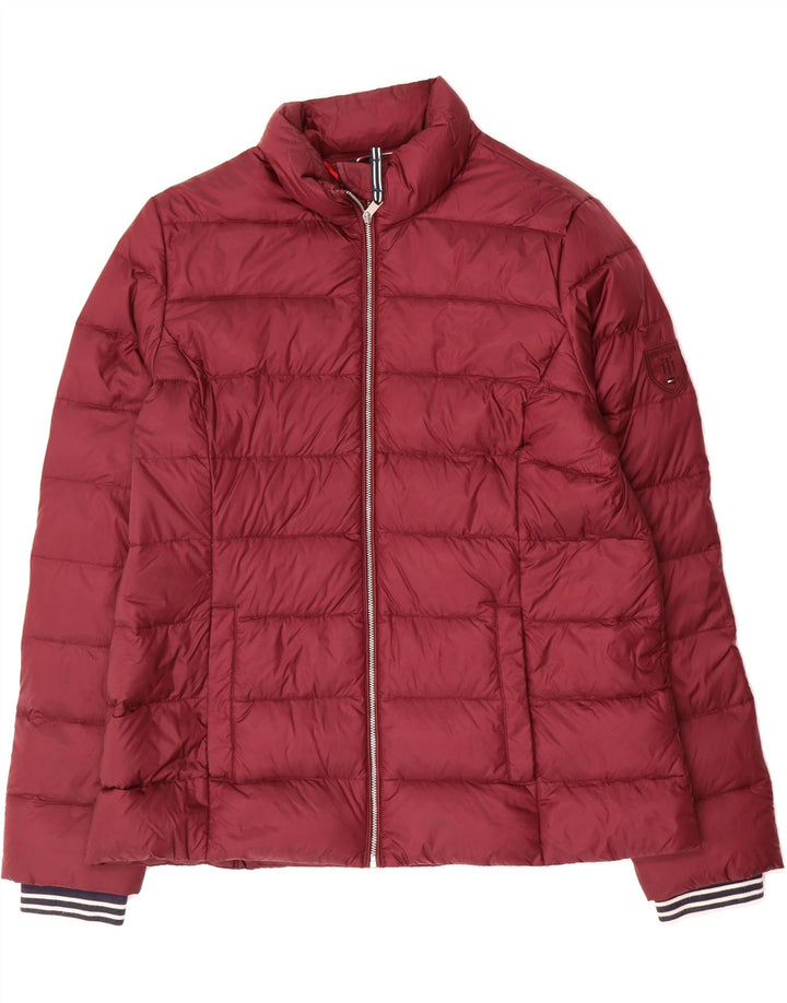 TOMMY HILFIGER Womens Padded Jacket UK 16 Large Burgundy Nylon Vintage Tommy Hilfiger and Second-Hand Tommy Hilfiger from Messina Hembry 