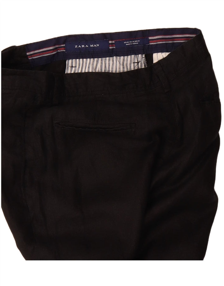 ZARA Mens Slim Chino Trousers EU 38 Small W30 L26 Black