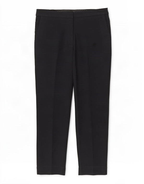 Zara Womens Crop Slim Casual Bukser Large W30 L26 Marineblå Bomuld