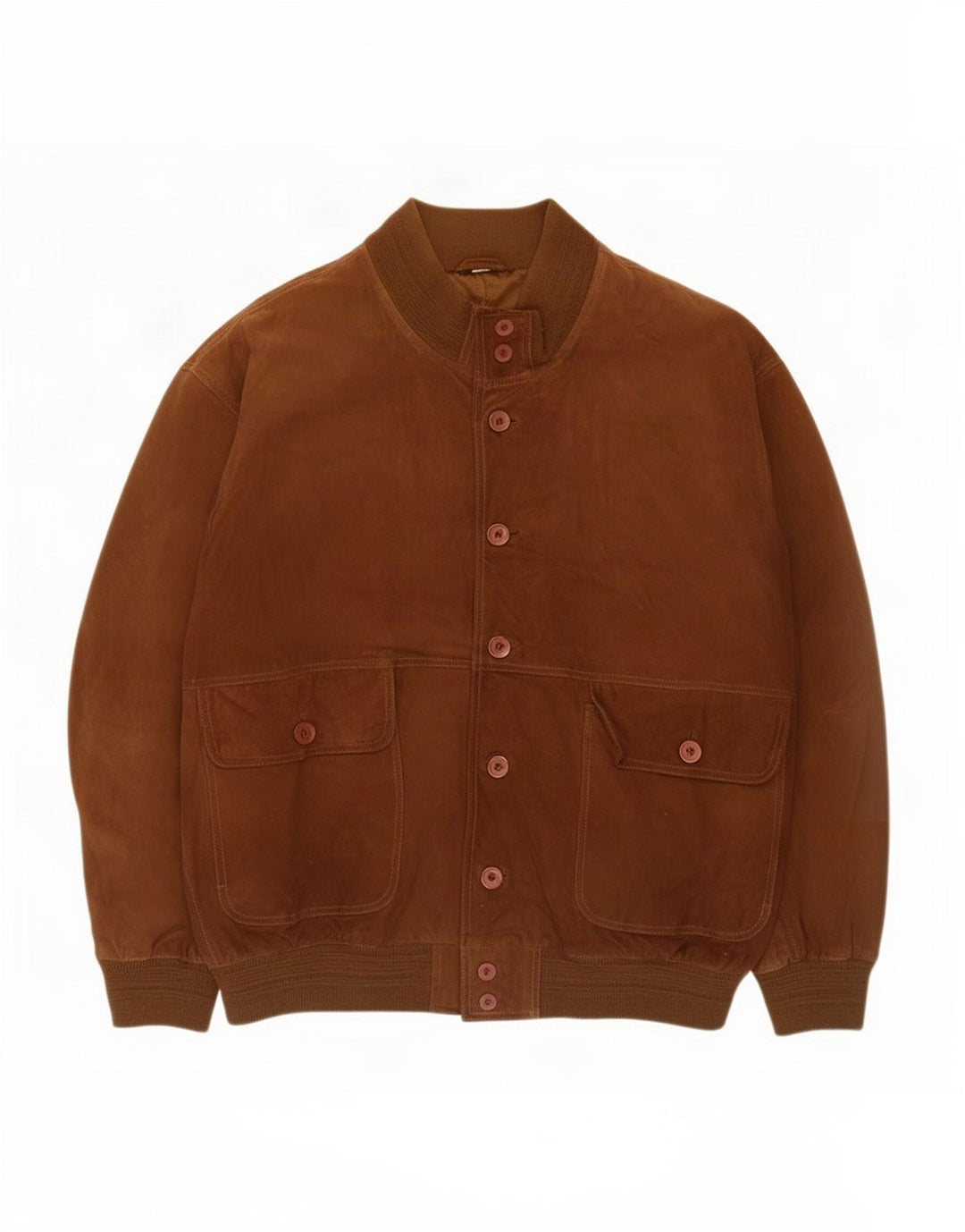 Vintage herre ruskind bomberjakke IT 52 XL brunt læder