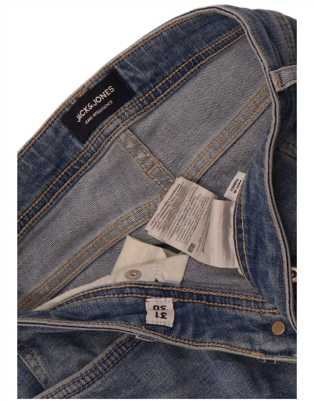 Jack & Jones Herre GLENN Slim Jeans W31 L30 Blå Bomuld