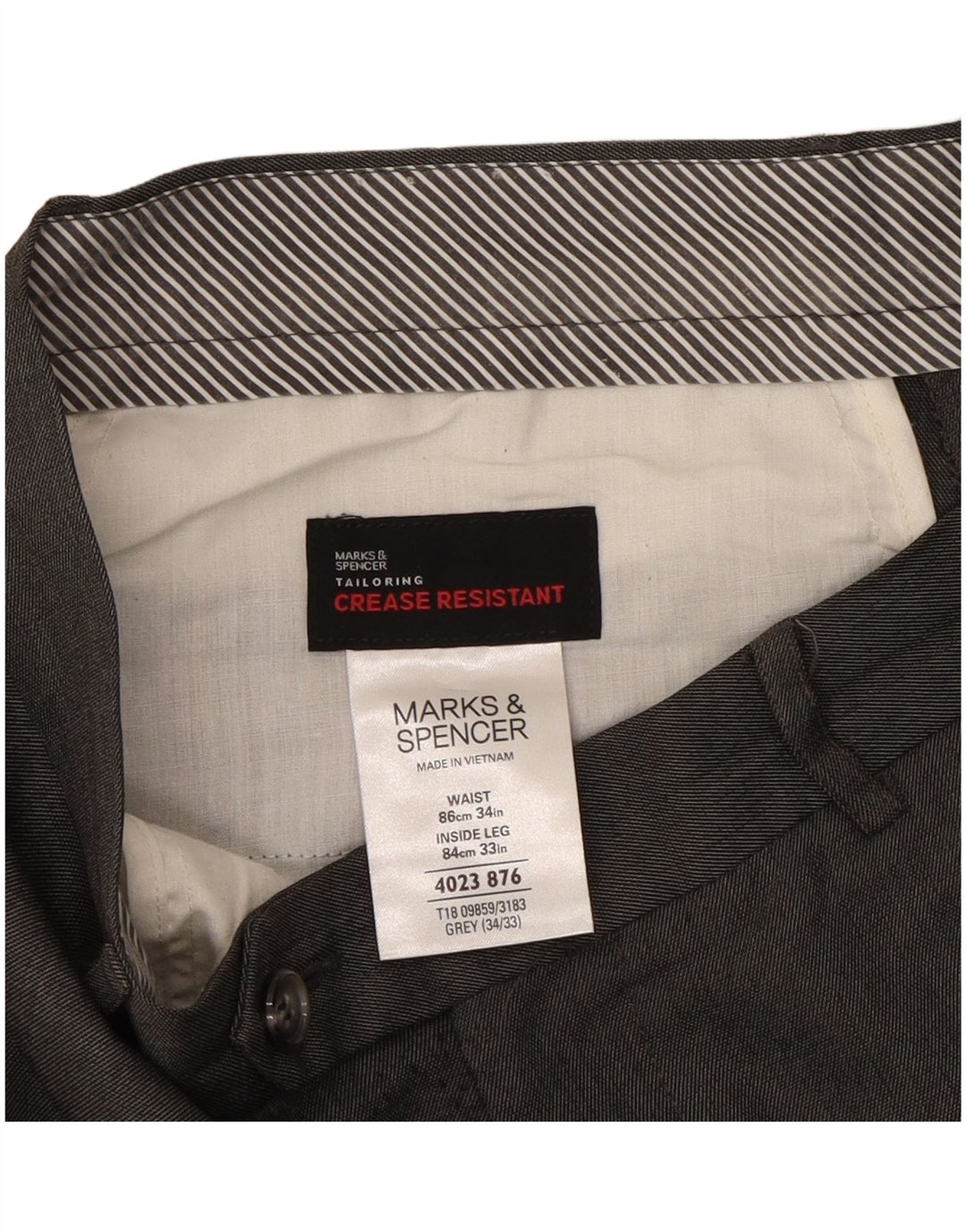 Marks & Spencer Straight Suit Bukser til mænd W34 L33 Grå polyester