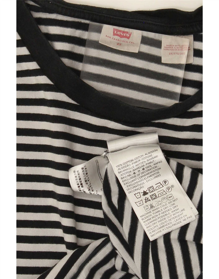 Levi's herre T-shirt top 2XL marineblå stribet bomuld