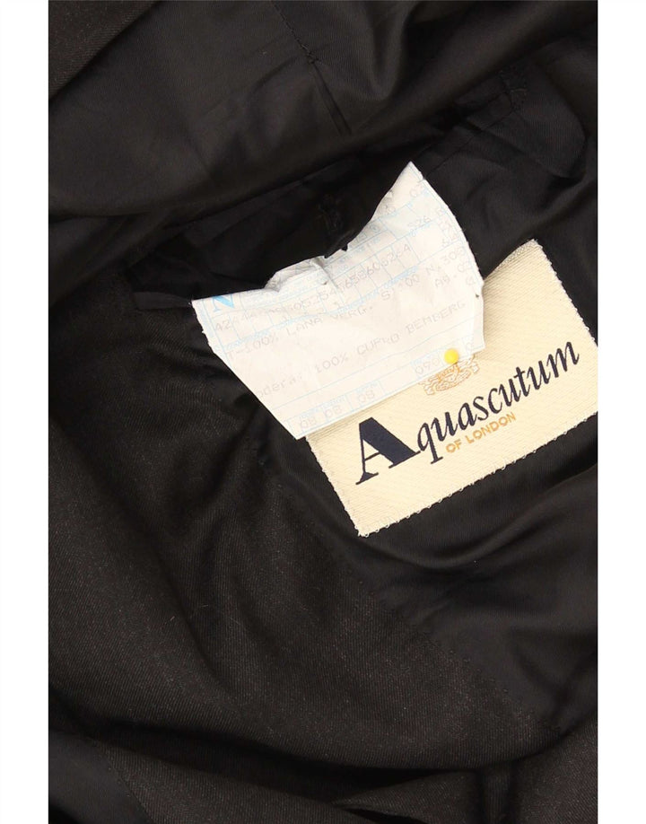 Aquascutum Herre 3-knaps blazerjakke IT 52 XL Sort Cupro