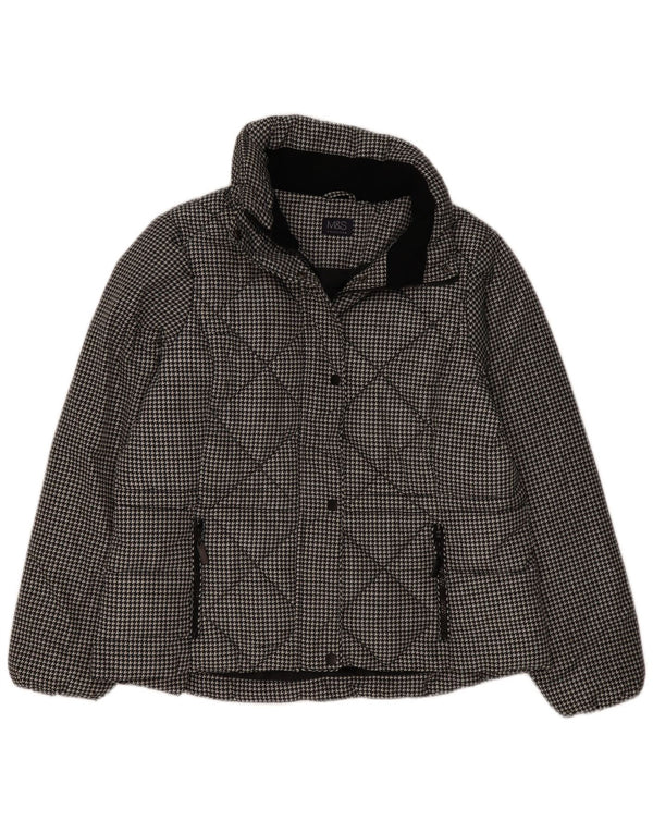 Marks & Spencer Quiltet jakke til kvinder UK 16 Large Black Houndstooth