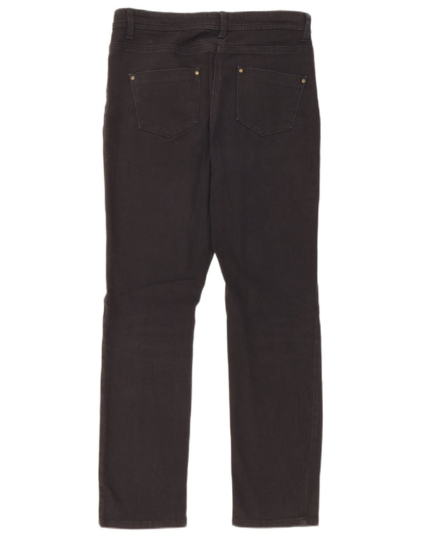 M&Co Dame Straight Jeans UK 10 Small W30 L28 Black Bomuld