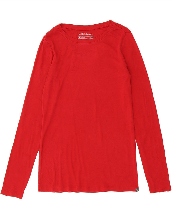 EDDIE BAUER Womens Top Long Sleeve UK 12 Medium Red Vintage Eddie Bauer and Second-Hand Eddie Bauer from Messina Hembry 