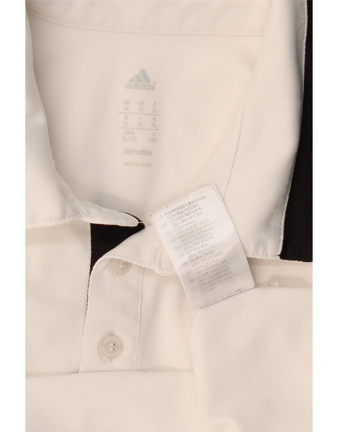 ADIDAS Herre Climalite Polo Shirt XL Hvid Colourblock Polyester