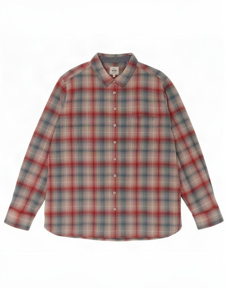 Fat Face Dame Flanellskjorte UK 24 4XL Flerfarvet ternet bomuld