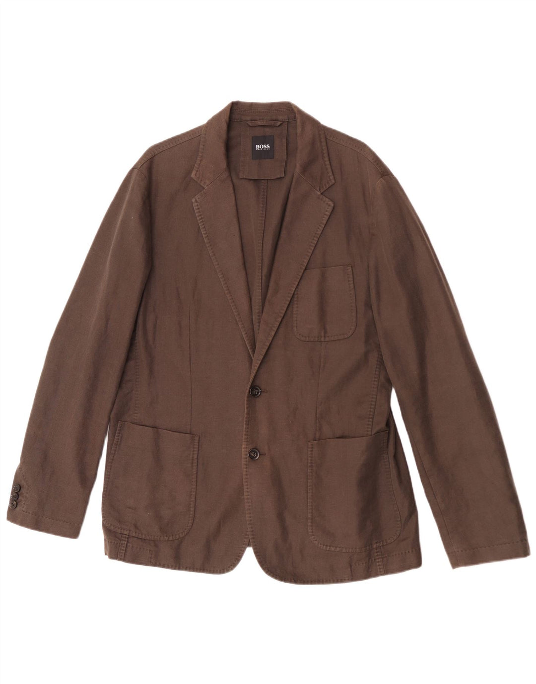 Hugo Boss Herre 2-knaps blazerjakke EU 52 XL Brun hør