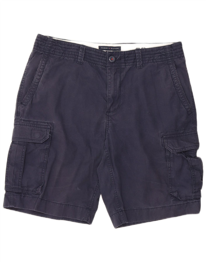 TOMMY HILFIGER Herre Cargo Shorts W36 Large Navy Blue Bomuld
