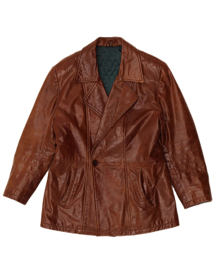 VINTAGE Læderfrakke til mænd UK 38 medium brunt læder