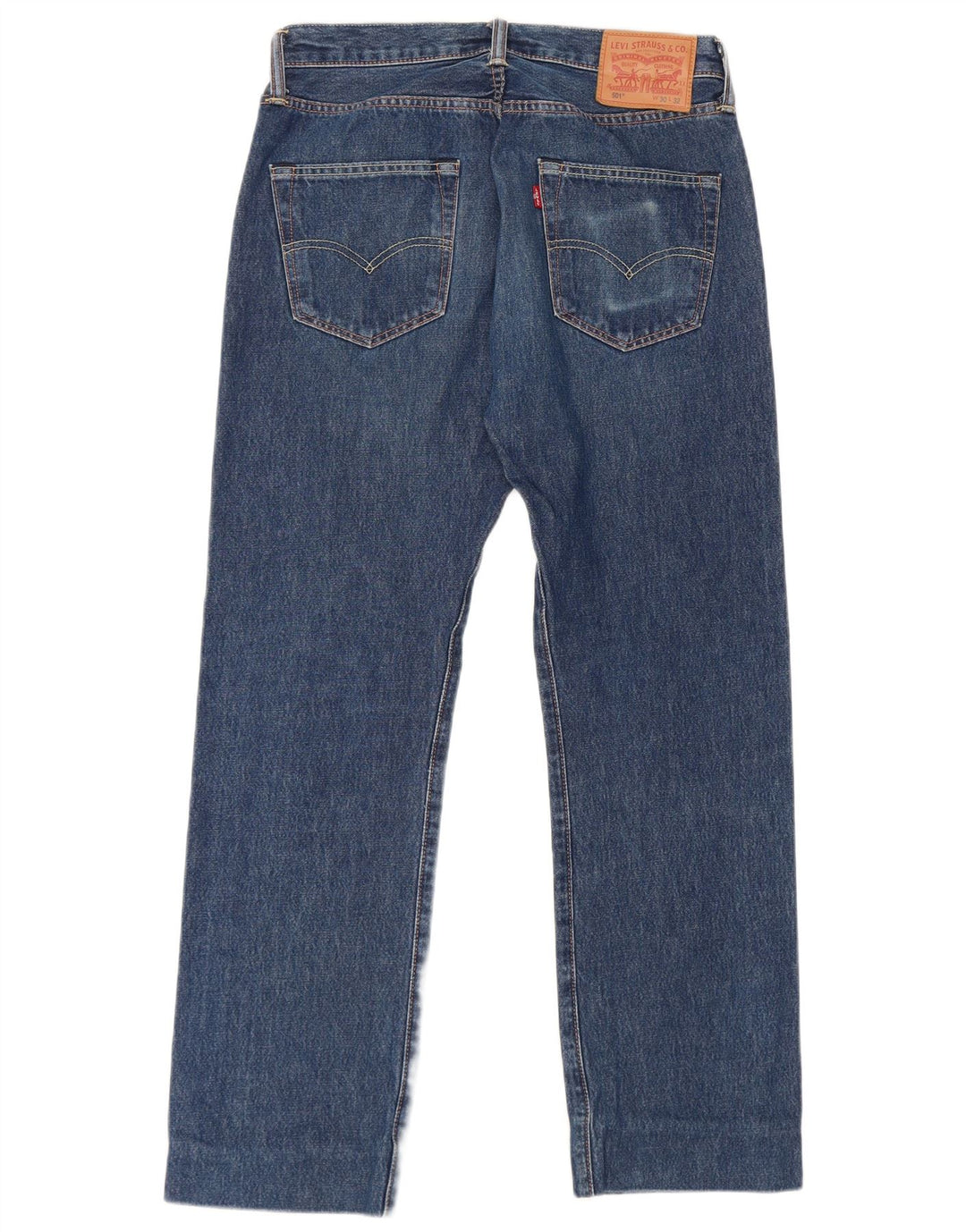 Levi's Herre 501 Straight Jeans W30 L28 Marineblå Bomuld