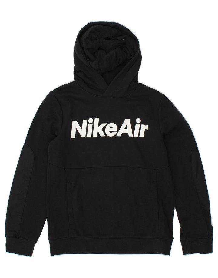 NIKE Boys Graphic Hoodie Jumper 8-9 Years Black Vintage Nike and Second-Hand Nike from Messina Hembry 