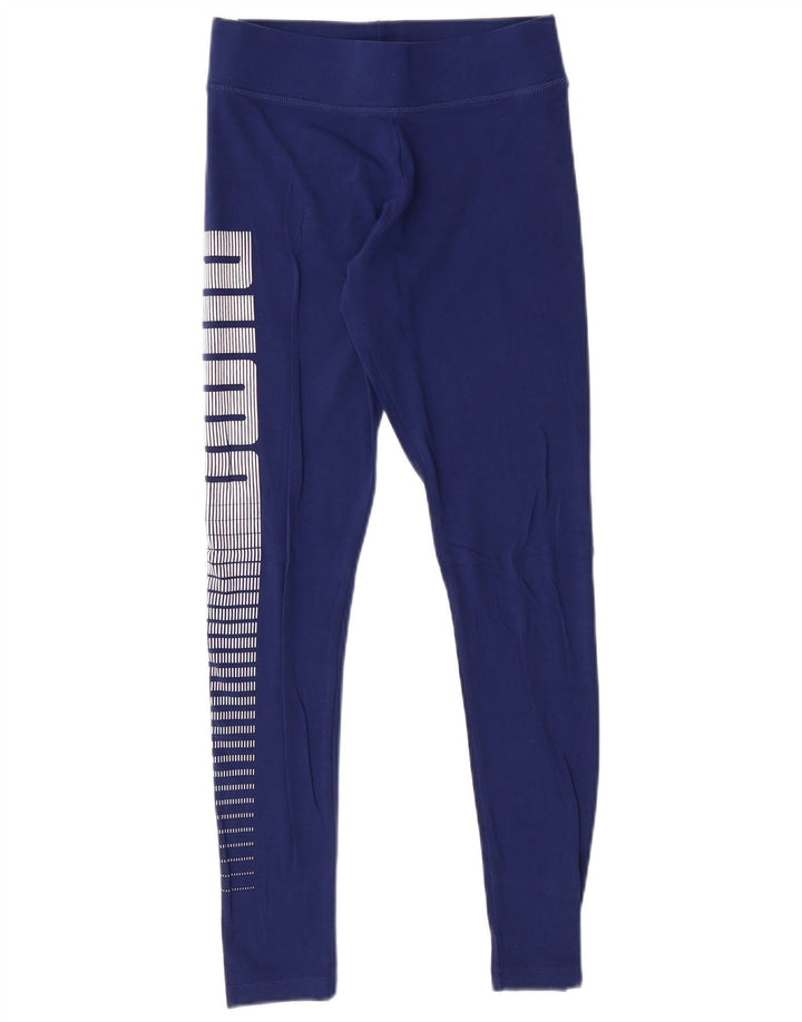 PUMA Grafiske Leggings til kvinder UK 10 Små blå bomuld