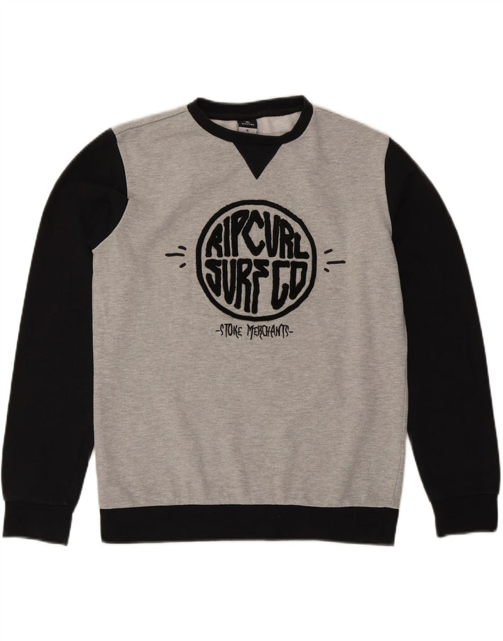 Rip Curl Drenge Grafisk Sweatshirt Jumper 15-16 år Grå Colourblock Bomuld
