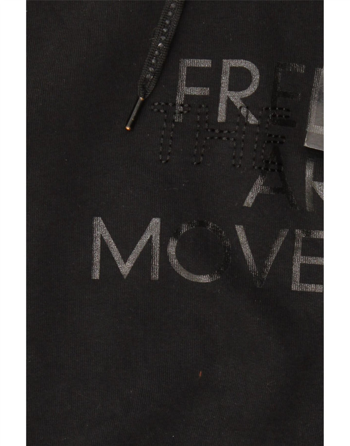 Freddy Dame Grafisk Sweatshirt Jumper UK 14 Medium Sort Bomuld