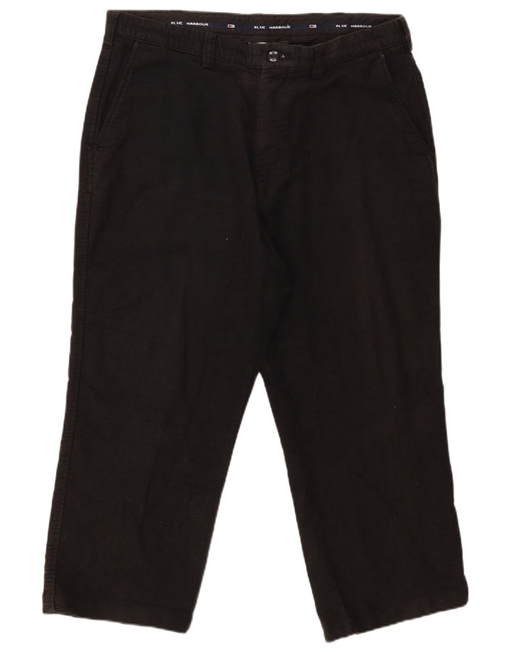 Marks & Spencer Herre Blue Harbor Capri Bukser W36 L23 Sort Bomuld