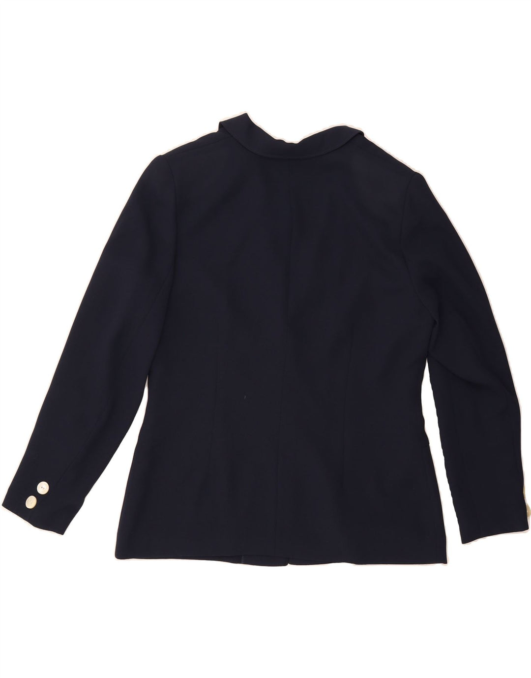 VINTAGE Womens 2 Button Blazer Jacket EU 42 Large Navy Blue Polyester Vintage Vintage and Second-Hand Vintage from Messina Hembry 