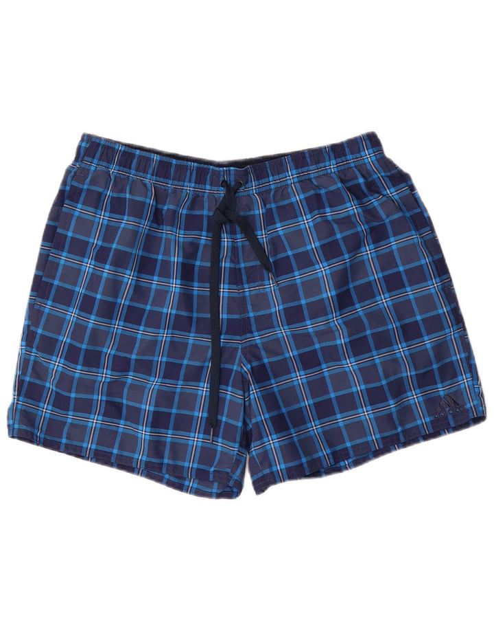 Adidas Sportshorts til mænd store marineblå ternet nylon