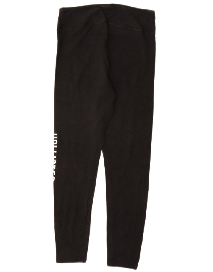HOLLISTER Grafiske Leggings til kvinder UK 14 Stor sort bomuld