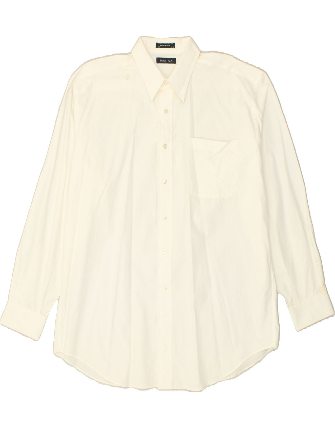 NAUTICA Mens Shirt Size 16 1/2 34/35 Large Off White Cotton | Vintage Nautica | Thrift | Second-Hand Nautica | Used Clothing | Messina Hembry 