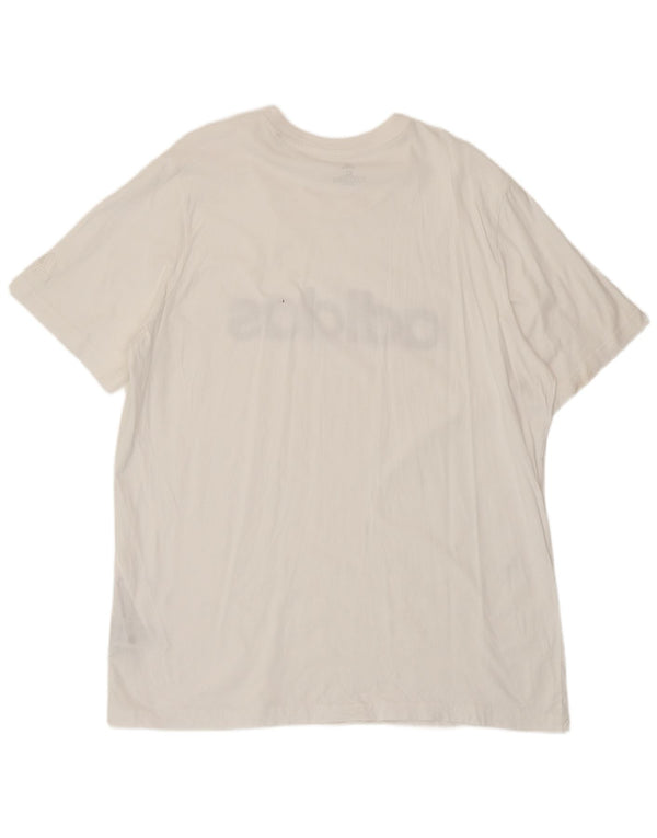 Adidas Grafisk T-shirt top til mænd XL Hvid bomuld