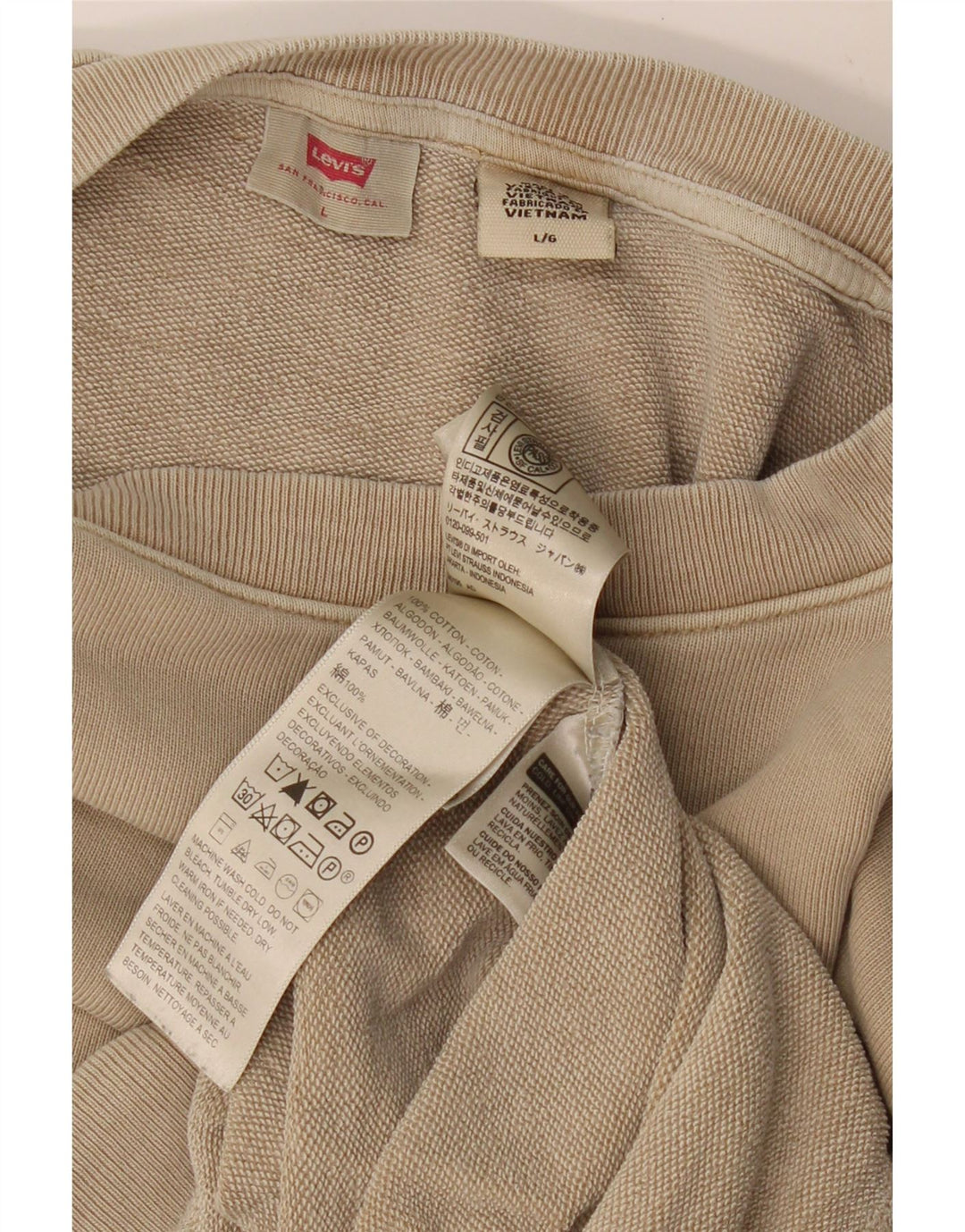 LEVI'S Sweatshirt til mænd Stor Beige Bomuld