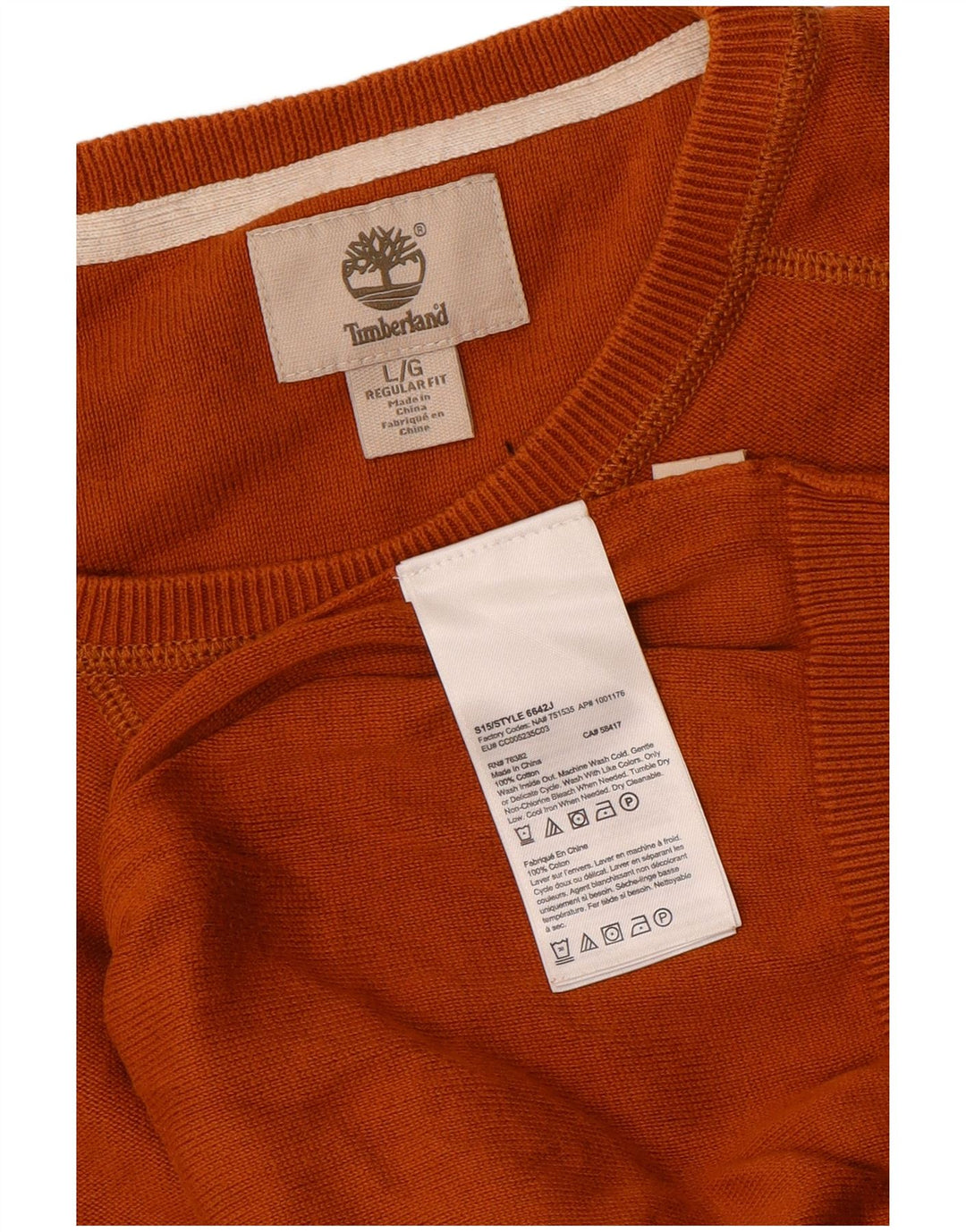 Timberland Herre Regular Fit Jumper Sweater med rund hals Stor orange bomuld