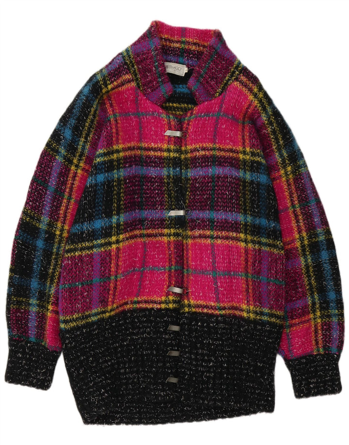 Carthago Dame Longline Cardigan Sweater UK 16 Stor Flerfarvet Plaid