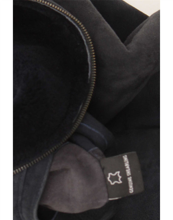 CPL1953 Dame Bomber Shearling Jacket UK 20 2XL Navy Blue Shearling