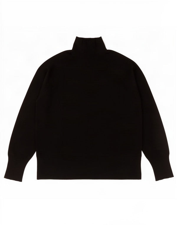 Zara Dame Oversized Turtle Neck Jumper Sweater UK 10 Small Black Viscose
