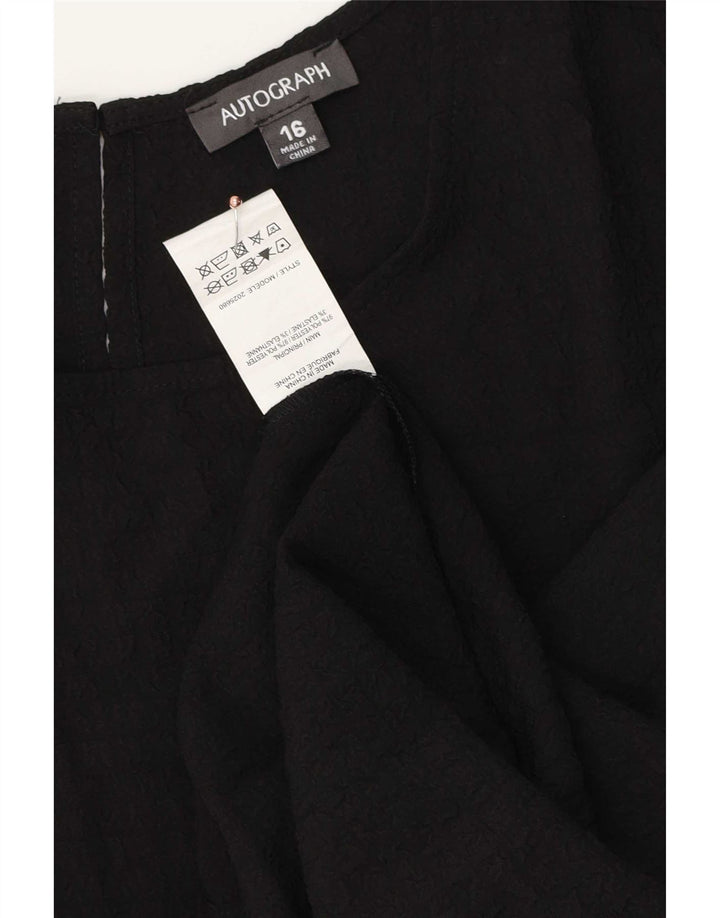 Marks & Spencer Womens Autograph Oversized bluse Top UK 16 Large Black