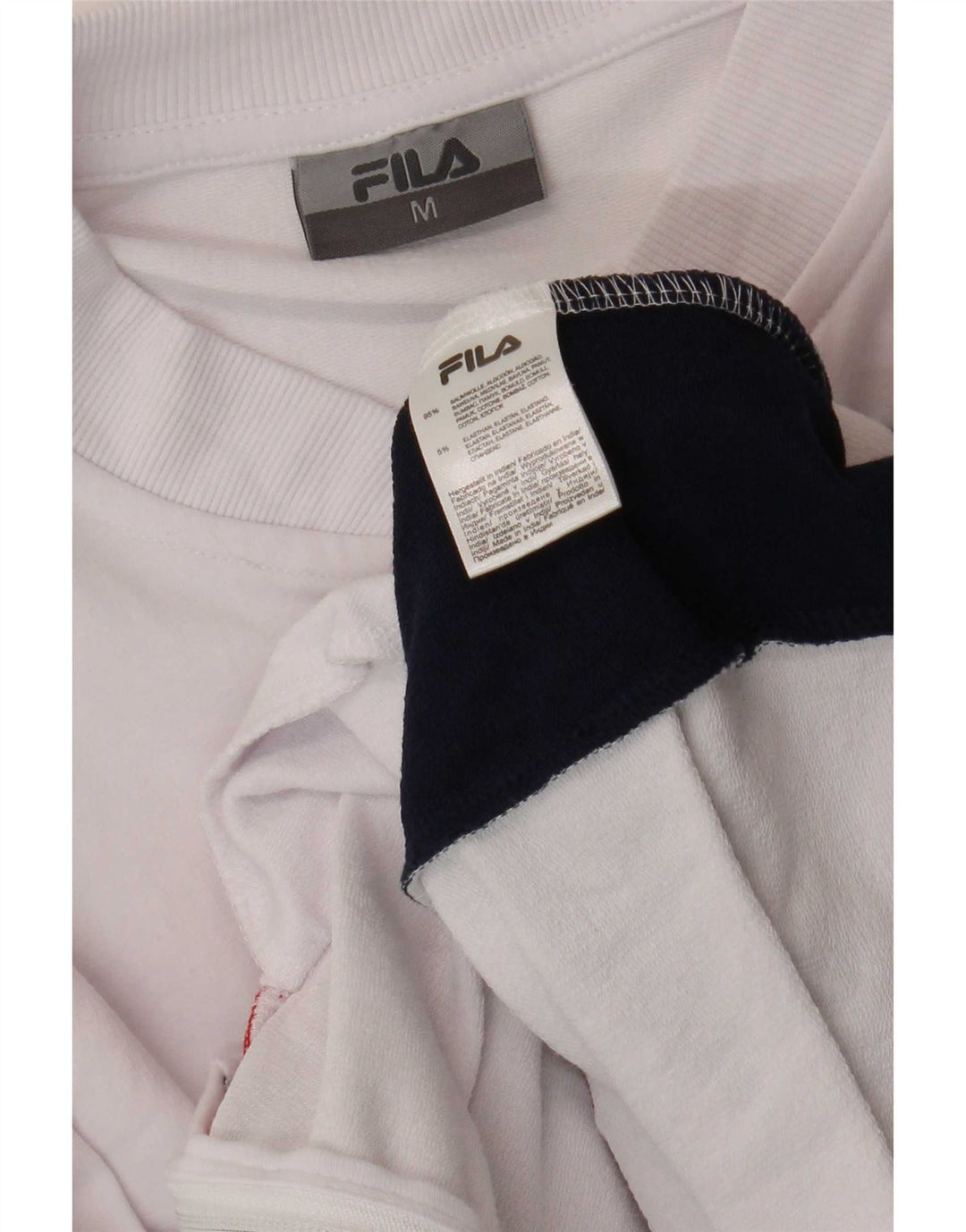 Fila træningsdragt topjakke til kvinder UK 14 Medium White Colourblock Bomuld