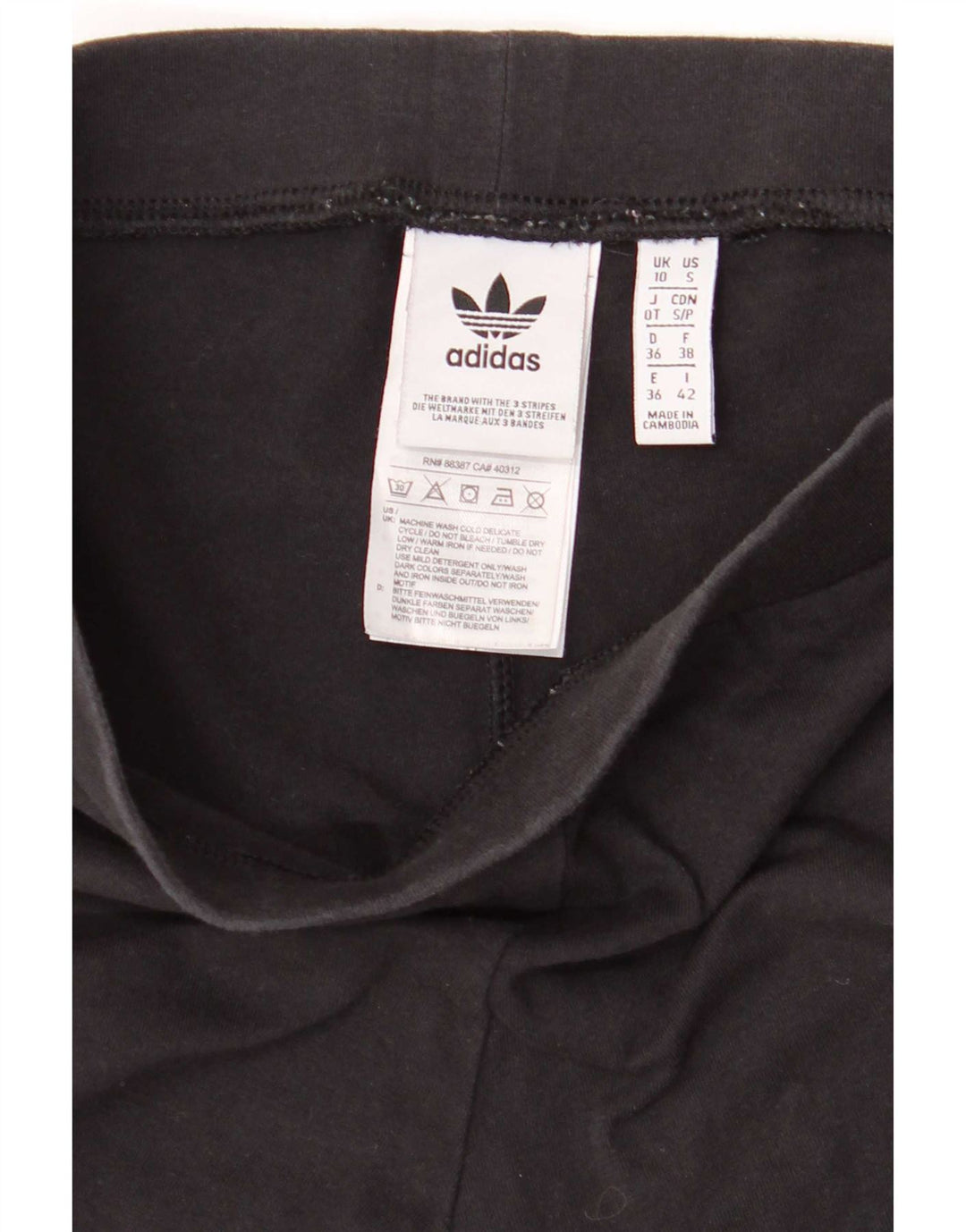 Adidas Dame Leggings UK 10 Small Black Bomuld